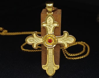 Rose Cross Necklace , Rosicrucian Order pendant , Masonic Christian necklace , Amorc Jewelry