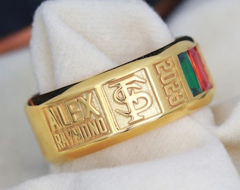 Gold class band , High school class ring , Custom graduation gift , Graduation ring 2024