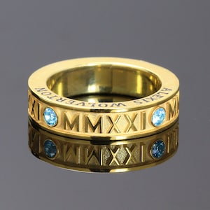 Roman Numeral Class Ring , Graduation Ring , High School Class Ring , Class of 2024 Graduation gift image 1