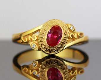 Customizable Vintage Style Graduation Ring: Sterling Silver, Birthstone, College Ring