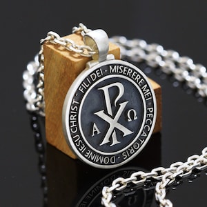Chi Rho Necklace Pendant, Chi-Rho XP Necklace,  Christian Jewelry, Baptism gift