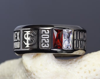 High school class band , College class ring , Custom graduation ring , Graduation gift 2024