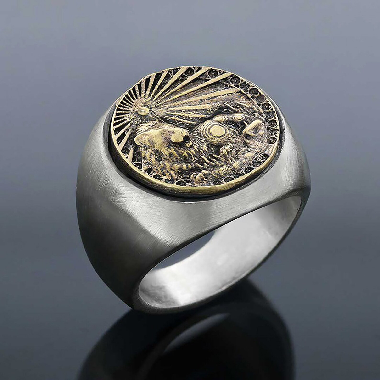 Silver Leo Ring for Men Leo Zodiac Sign Ring Astrology Ring Etsy