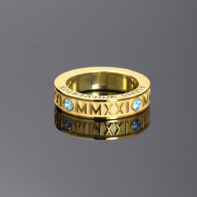Roman Numeral Class Ring , Graduation Ring , High School Class Ring , Class of 2024 Graduation gift image 1