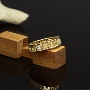 14k Gold Graduation Ring: Roman Numeral Class Ring, Personalized Gift ...