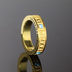 Roman Numeral Class Ring , Graduation Ring , High School Class Ring , Class of 2024 Graduation gift image 6