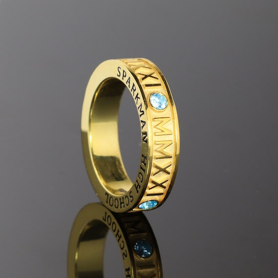 Roman Numeral Class Ring Graduation Ring High School Class | atelier ...
