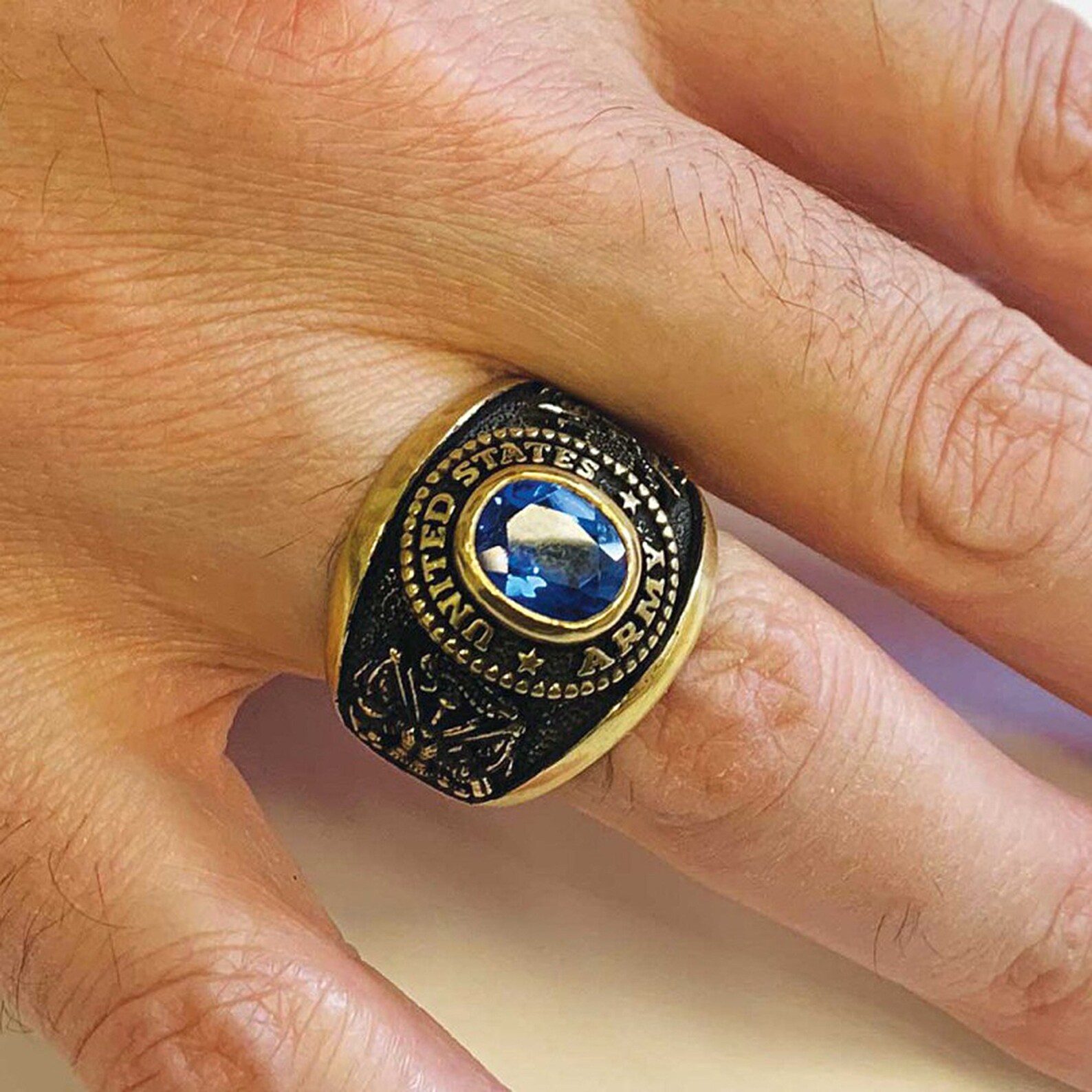 US Army Ring With Gemstone Army Rings for Women Military Etsy