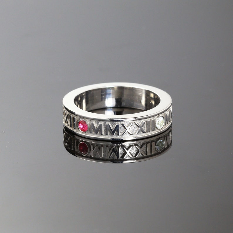 Custom Roman Numeral Ring, College Graduation Ring , High School Class Ring , Roman Numeral Jewelry , Graduation gift image 3