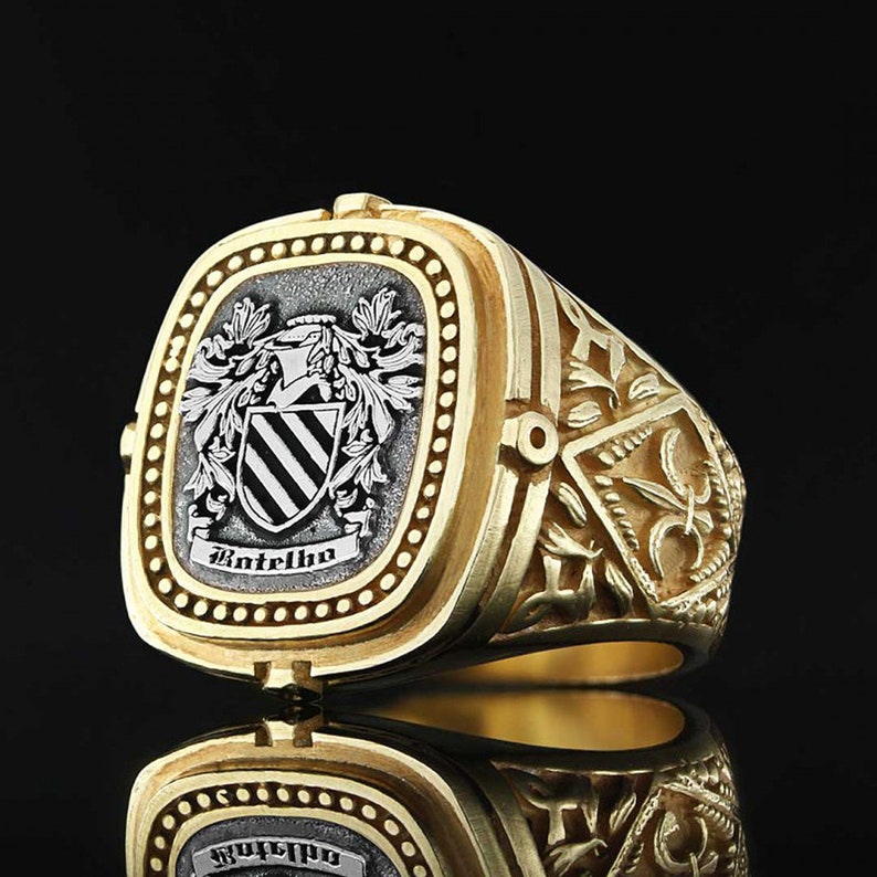 Family Crest Ring Personalized Coat of Arms Ring Heraldic - Etsy