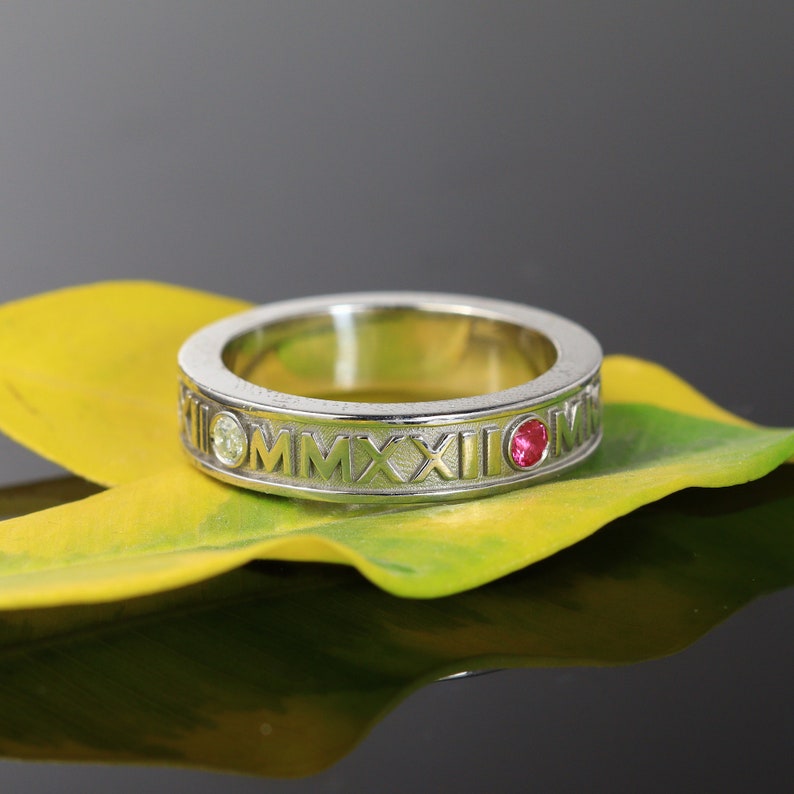 Custom Roman Numeral Ring, College Graduation Ring , High School Class Ring , Roman Numeral Jewelry , Graduation gift image 5