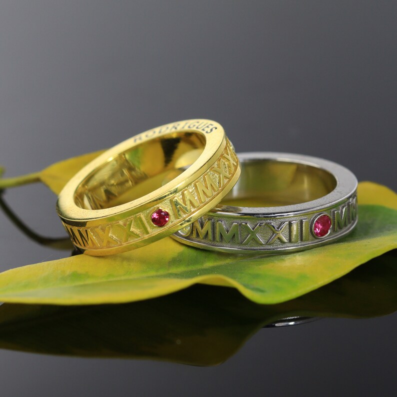 Custom Roman Numeral Ring, College Graduation Ring , High School Class Ring , Roman Numeral Jewelry , Graduation gift image 7