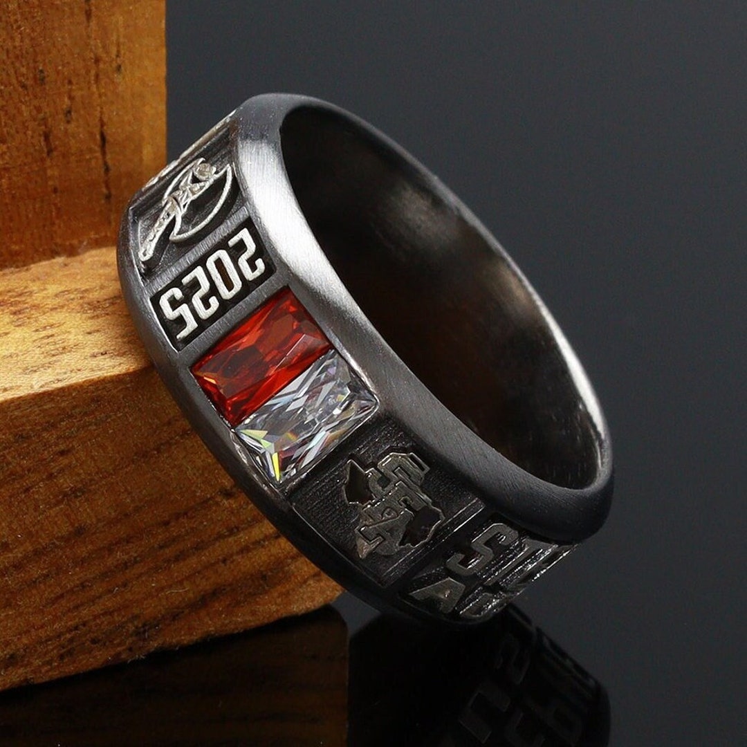 Class Ring Black Matte, High School College Class Rings Gift for  Graduation 2026