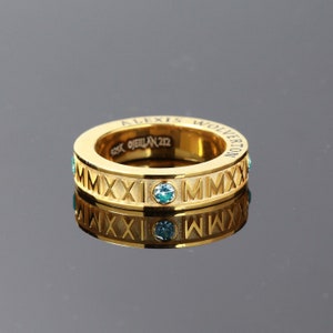 Custom Roman Numeral Ring, College Graduation Ring , High School Class Ring , Roman Numeral Jewelry , Graduation gift image 10
