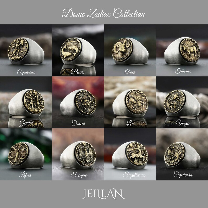 Silver Leo Ring for Men Leo Zodiac Sign Ring Astrology Ring Etsy