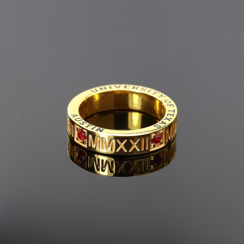 Roman Numeral Band , High School Class Ring , College Jewelry ...