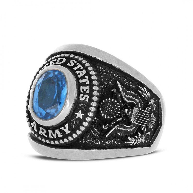 US Army Ring with Gemstone Army rings for women Military Etsy