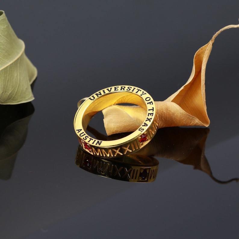 Roman Numeral Band , High School Class Ring , College Jewelry ...