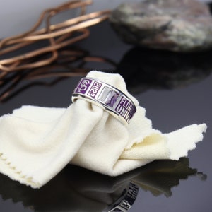 Class band ring for women , high school class rings , color enamel graduation ring 2024 , Her graduation gift. image 6