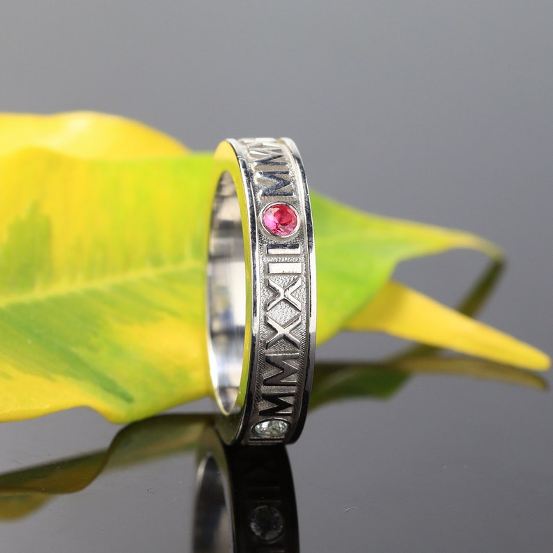 Custom Roman Numeral Ring, College Graduation Ring , High School Class Ring , Roman Numeral Jewelry , Graduation gift image 2