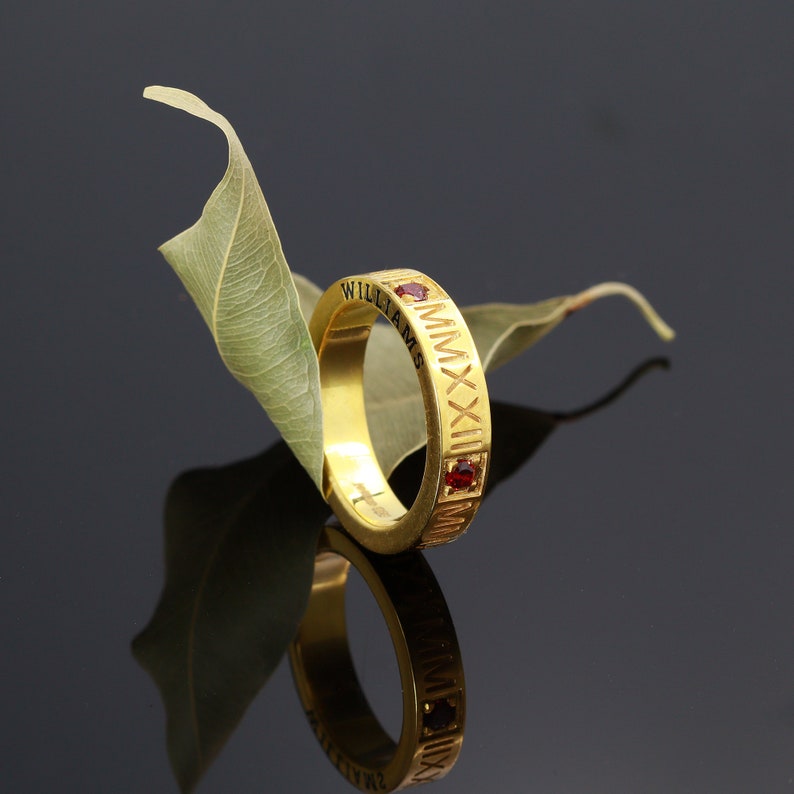 Roman Numeral Band , High School Class Ring , College Jewelry ...