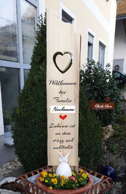 Stele GARTEN Holzaufsteller Dekoration Geschenk Hochzeit Wunschbeschriftung Valentinstag 