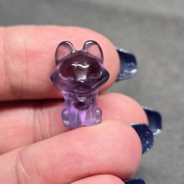 Mini Fluorite Crystal Fox Carving, Crystal Fox, Fox, Fluorite, Mini Crystal, Chakra, Meditation, American Seller, Fast Shipping, Crystal