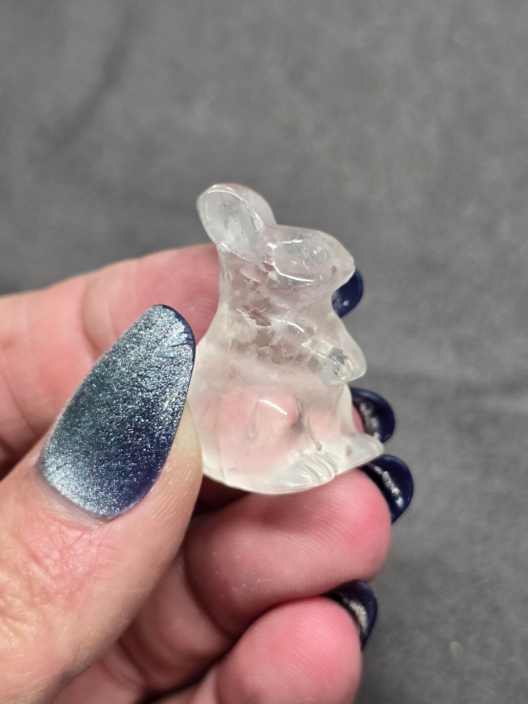 Clear Quartz Crystal Bunny Rabbit Carving, Manifestation, Rabbit ...