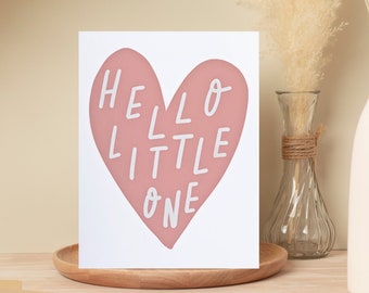 Baby Shower Card - Hello Little One Notecard - Newborn Greeting Card