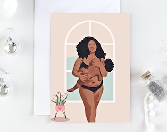 Unique Mothers Day Card, Breastfeeding Mom Card, Motherhood Card, National Breastfeeding Month Card