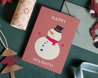 Happy Holidays! Snowman Holiday and Christmas Greeting Card