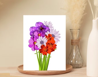 Spring Flowers Greeting Card: Thinking of You, Anniversary