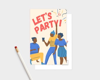 Let's Party Invitation Postcard Set