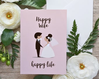 Funny Cute Wedding Card, Personalized Congratulations Card