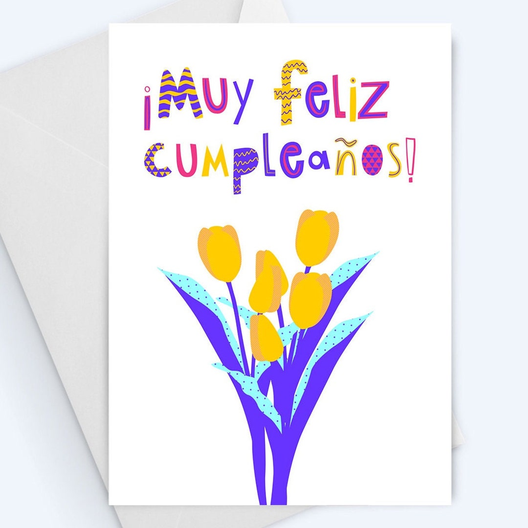 Muy Feliz Cumpleaños Card Happy Birthday Greeting Card - Etsy