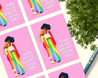 LGBTQ Postcards, Pride Month Postcard Set, Chosen Family Cards