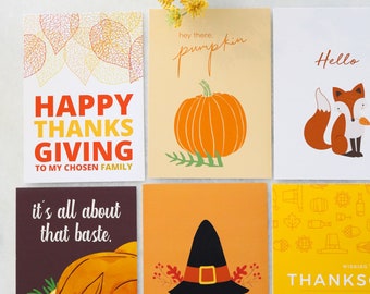 Thanksgiving Greeting Card Bundle - Set of 6 Cards