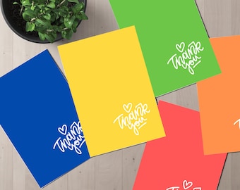 Rainbow Thank You Postcard Set