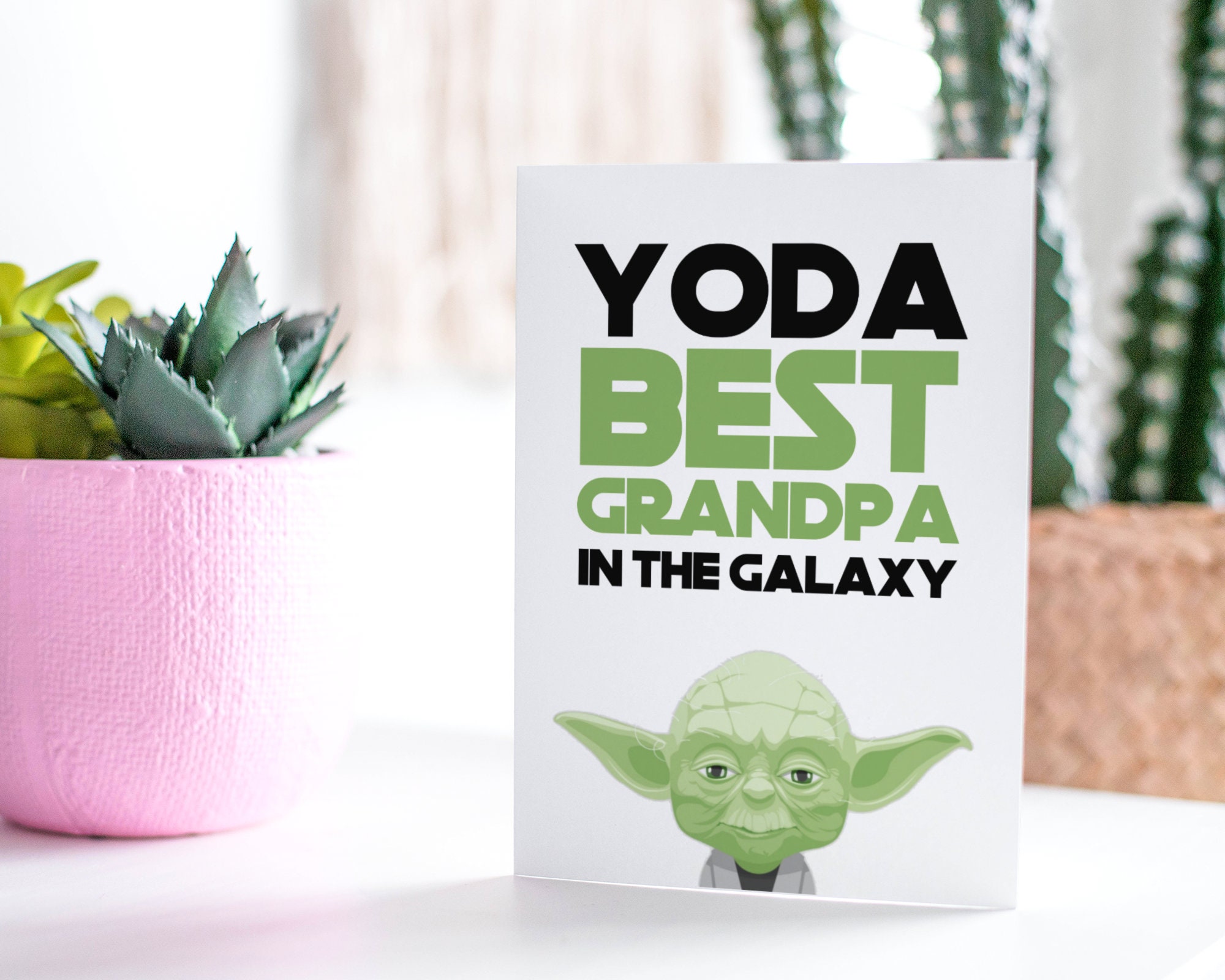 Yoda Best Grandpa Themed Card Father's Day Greeting Card | Etsy