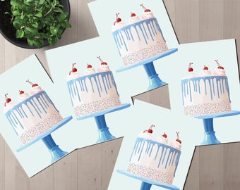 Birthday Cake Postcard Set - Erin Erin Drazdzinski