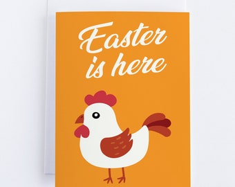 Chicken Greeting Card, Easter Is Here Card, Happy Easter Day, Easter Stationary, Spring Holidays Card, Easter Basket Stuffer, Gift For Kids