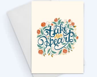 Romantic Greeting Card - Take My Heart - Valentines Day Card