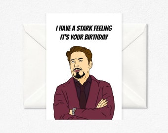 Tony Stark Geburtstagskarte - Geburtstagskarte für Ihn - Lustige Karten