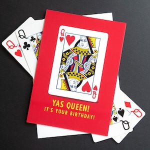 Yas Queen Note Card, Birthday Card For Her, Funny Birthday Card, Card From Him, Slay Queen Card, Handmade Card, Handwritten Greeting Card