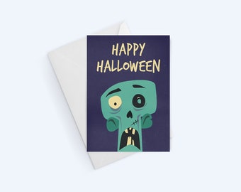 Halloween Card, Party Invitation Card, Halloween Party Invite, Horror Greetings Card, Scary Note Card, Zombie Card, Spooky Greeting Card