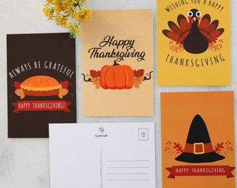 Set of Thanksgiving Postcard, Thanksgiving Bundle, Fall Season Cards, Thankful Postcards, Personalized Cards, Family Cards