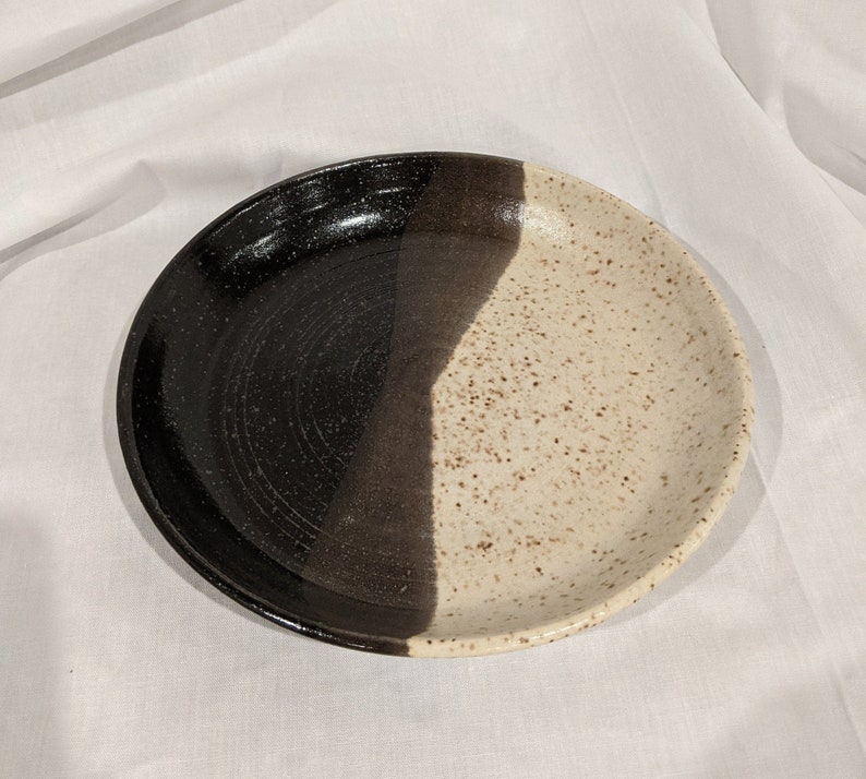 Ceramic Plate, Wheel Thrown Plate, Stoneware Plate, Speckled Plate, Serving Plate, Modern Decor image 1