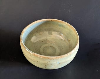 Seafoam Green Ceramic Bowl: Iridescent Glaze, Farmhouse Decor