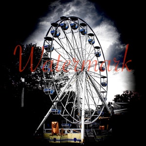 Carnival ferris wheel. (Digital print)