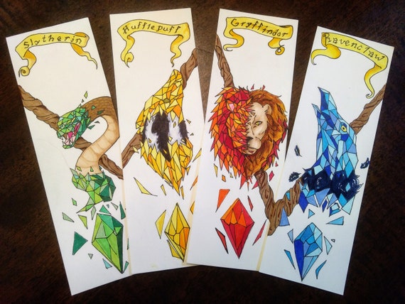 Hand-painted Watercolor Bookmarks Harry Potter 